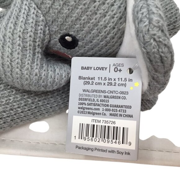 Moon and Stars Elephant NWT Lovey Security Blanket Gray Knit Plush - Picture 5 of 7